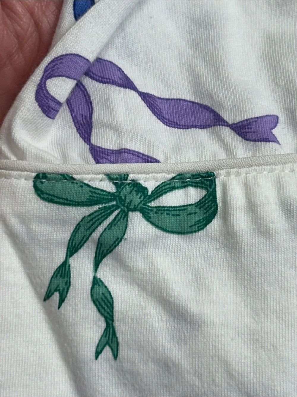 J. Crew White cotton pajama top  with  Ribbon Print size XXL. **top only **